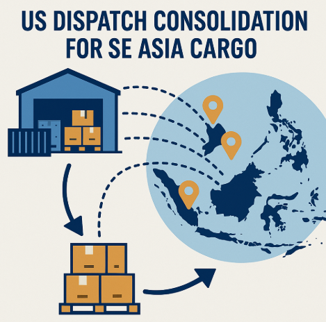 us dispatch consolidation for se asia cargo