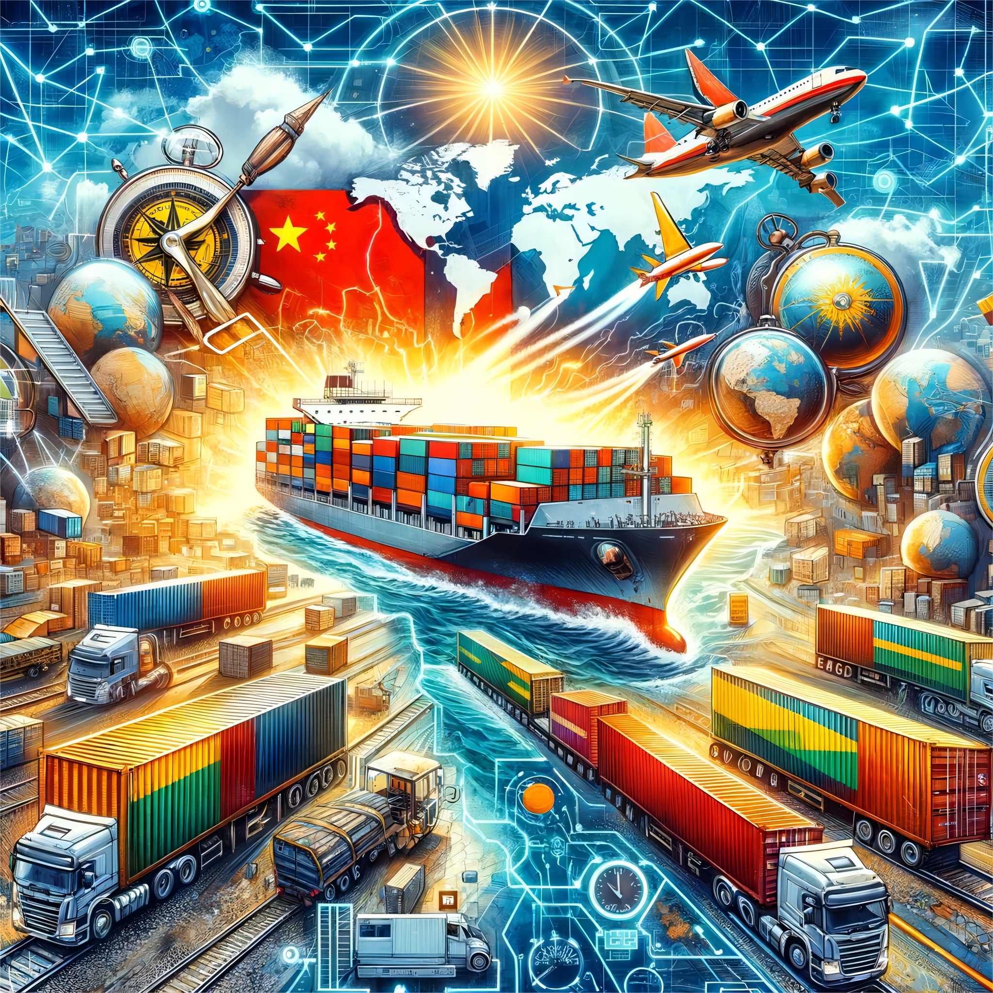 Refrigerated shipping containers at a busy port, symbolizing cold chain transport