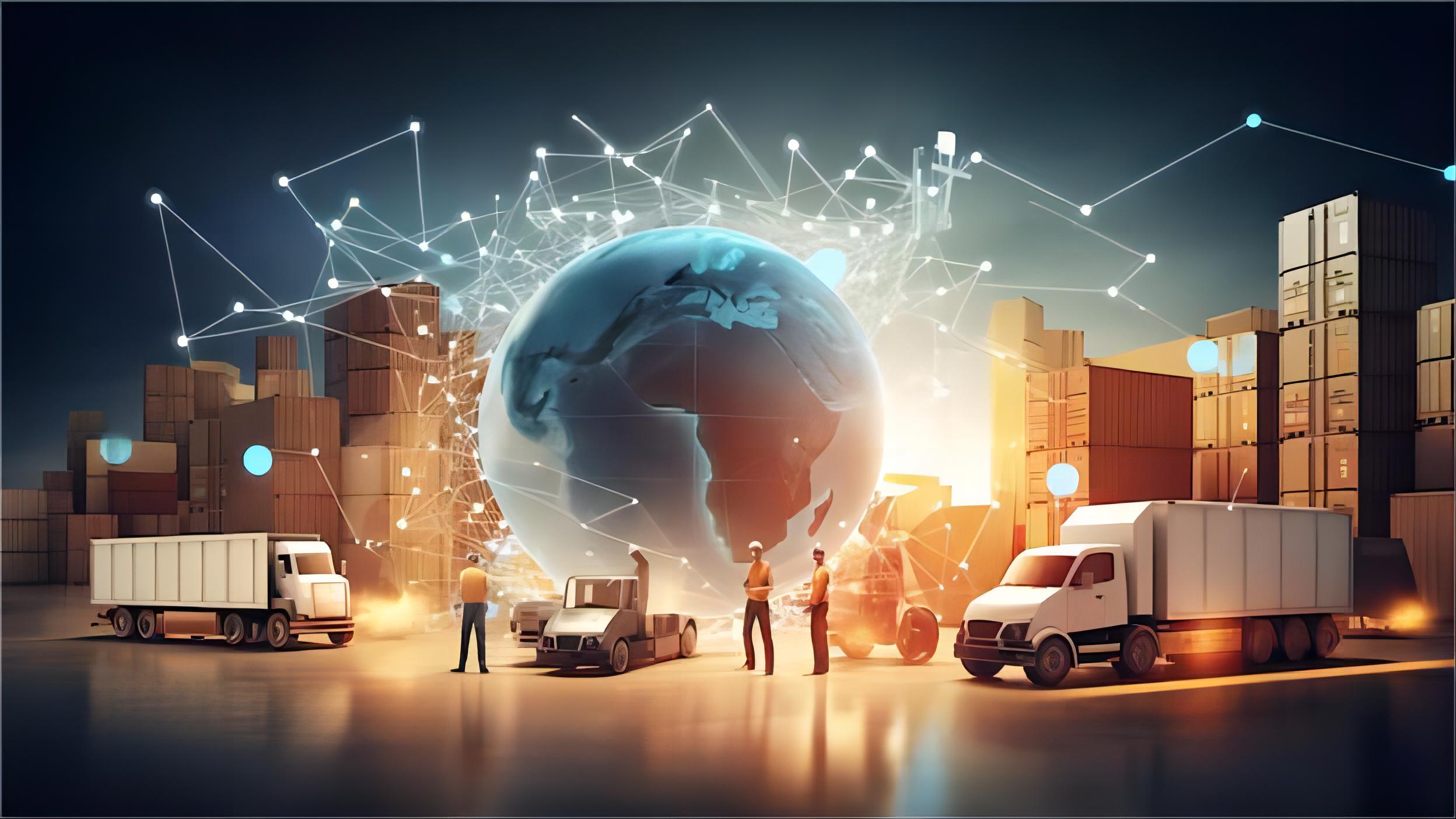 Global logistics network connecting Asia to the USA