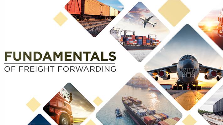 Shipping containers stacked at a busy port with a ship in the background