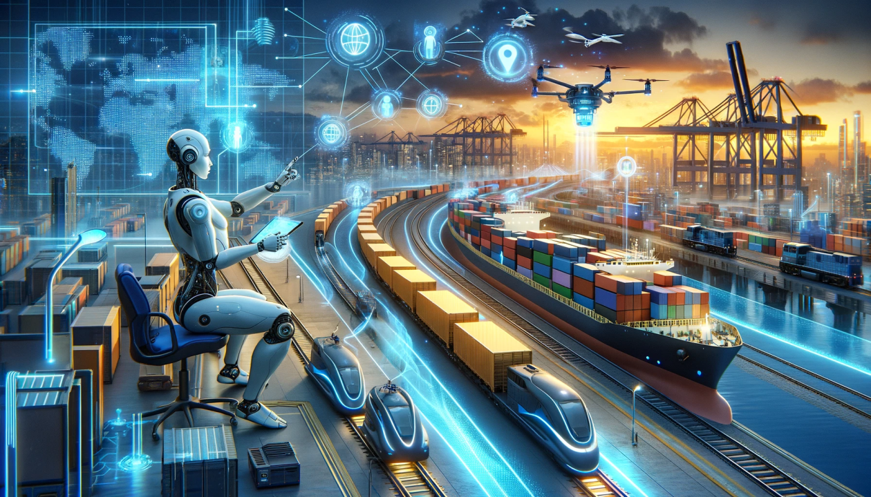 Logistics network showing supply chain optimization