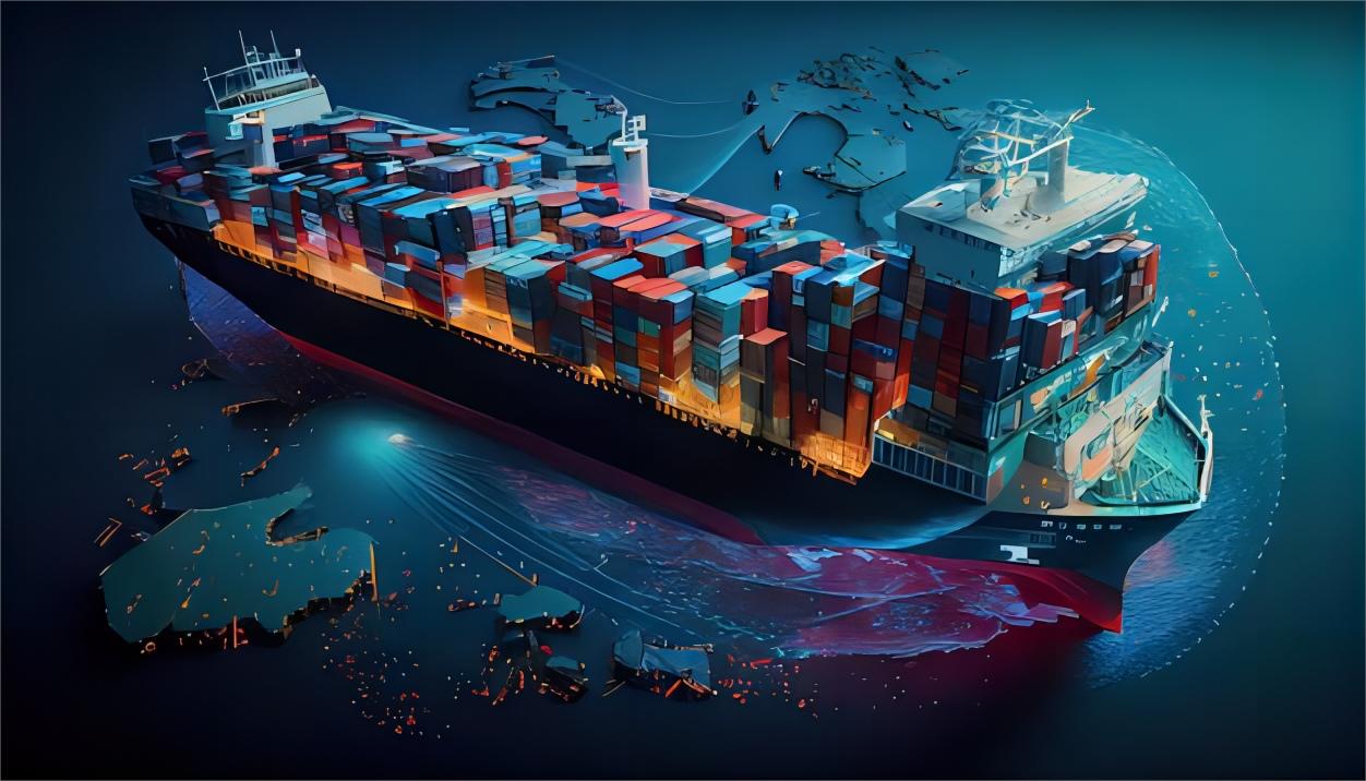 Workers transloading cargo from one container to another