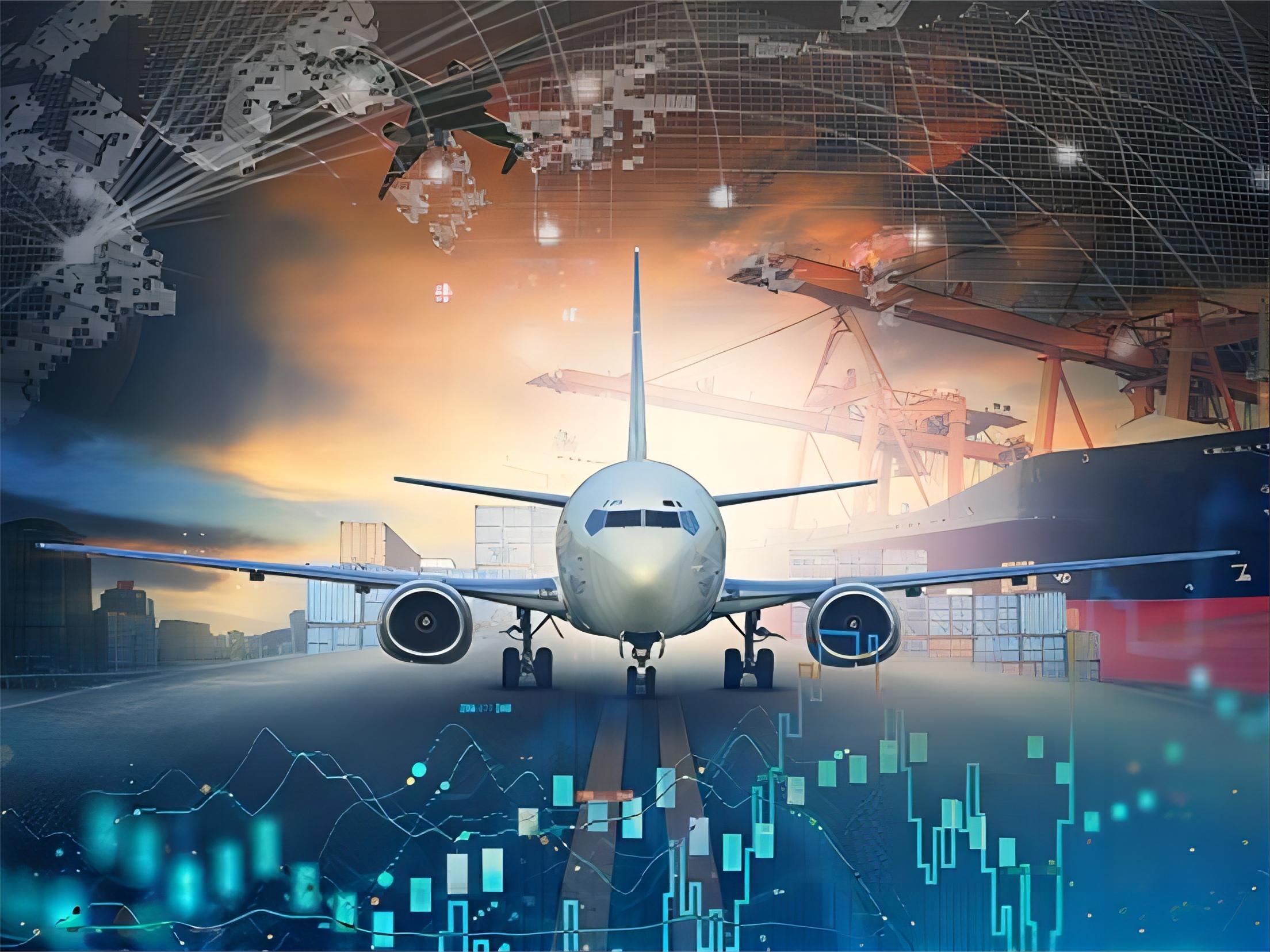 Global logistics network map showing routes between US and Malaysia