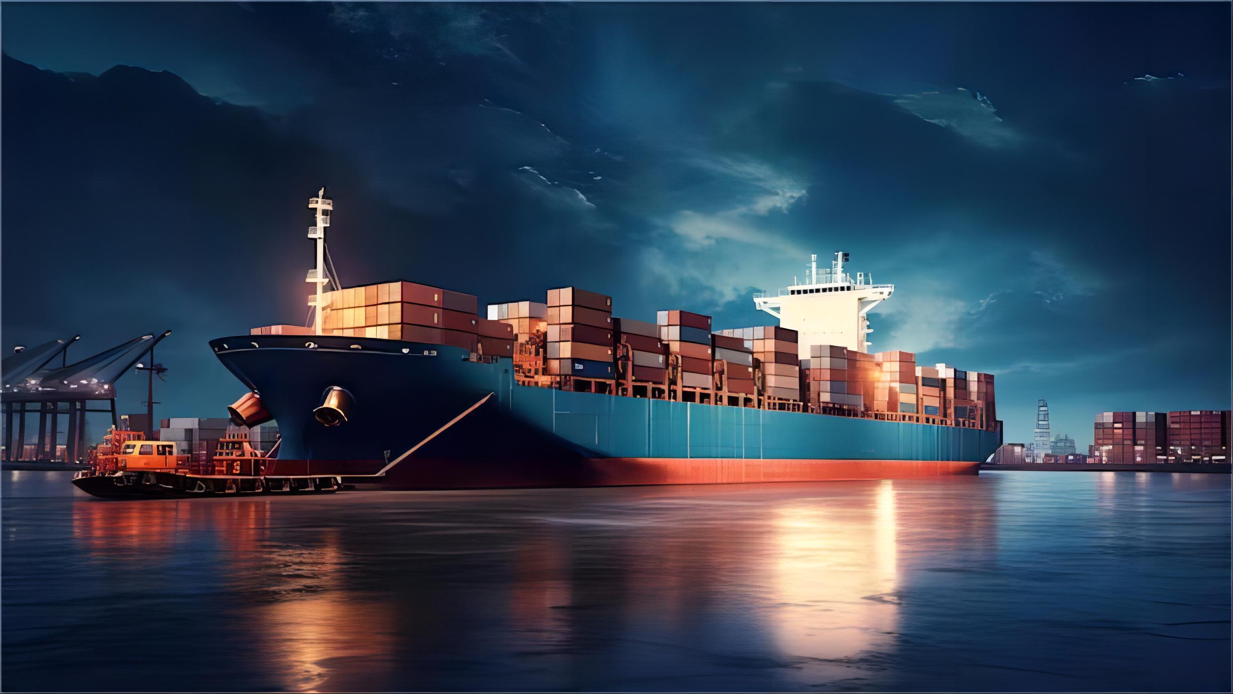 Different types of shipping containers being transported by truck