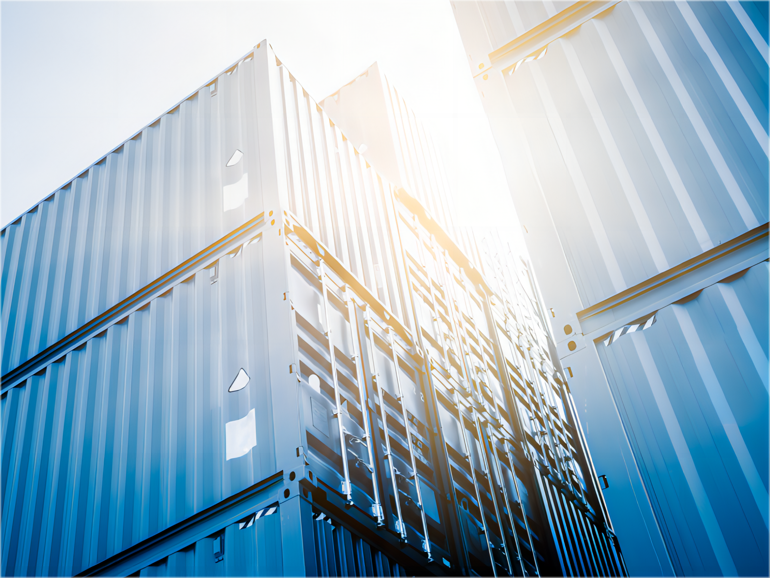Modern refrigerated shipping container being loaded at a port