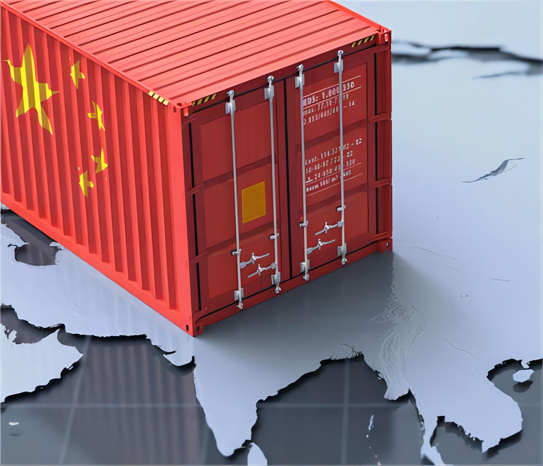 Global map showing shipping routes from the United States to Singapore