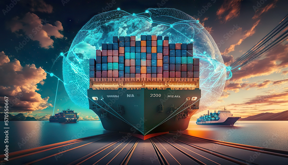 Map illustrating common drayage routes from US ports