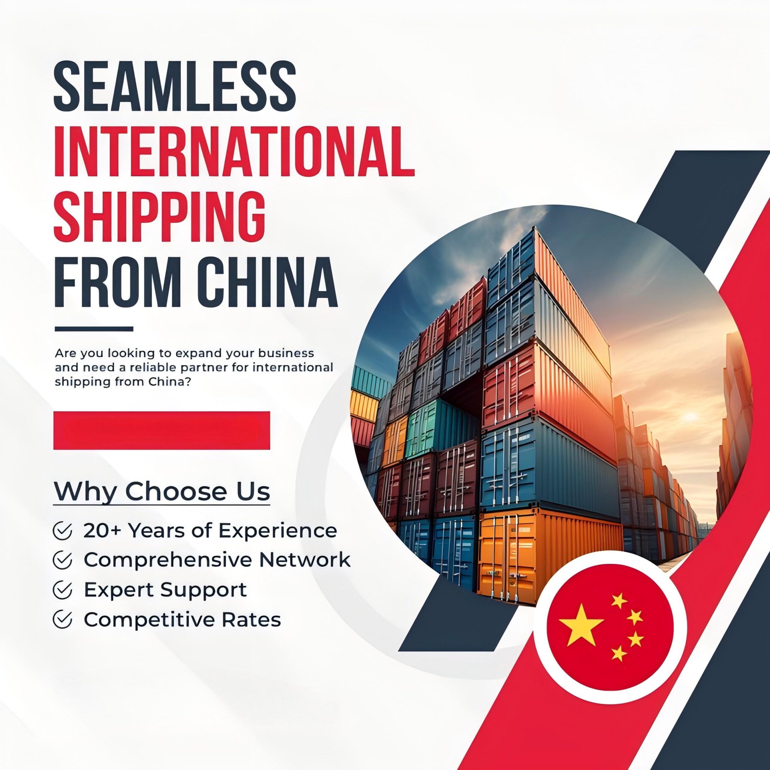 Warehouse with consolidated goods for international shipping