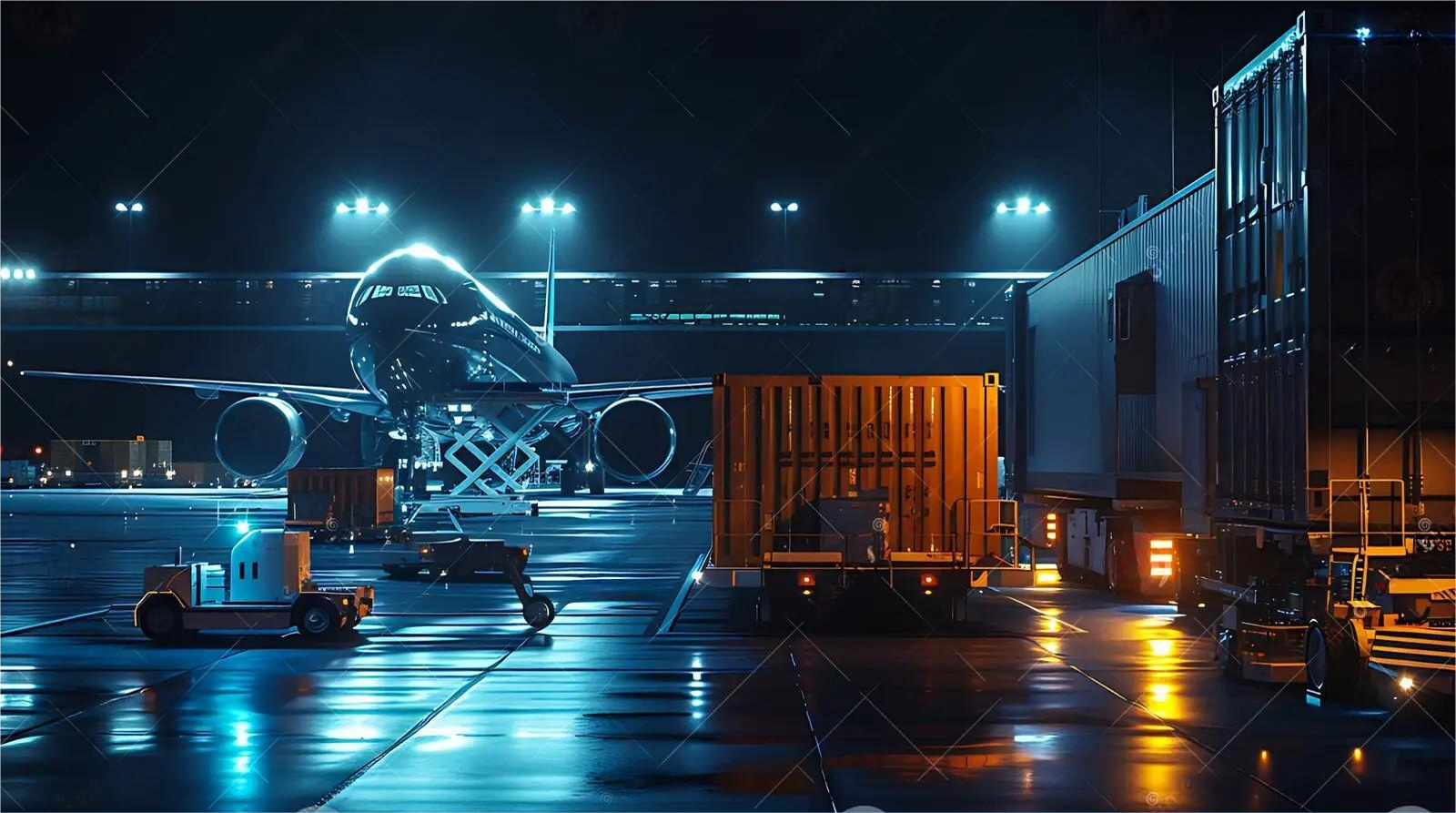 Cargo plane taking off, symbolizing air freight